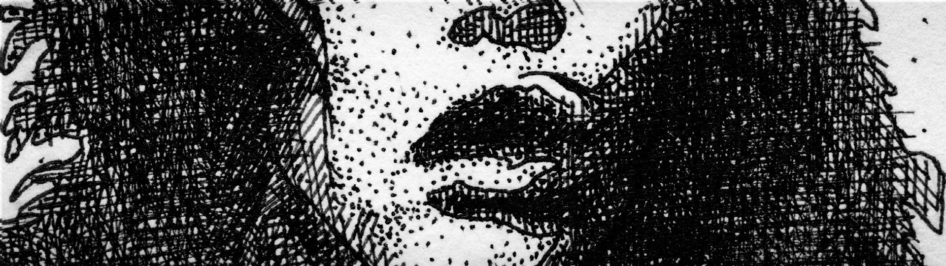 Snippet of Pen-and-Ink Sketch showing Mouth of Beautiful Girl